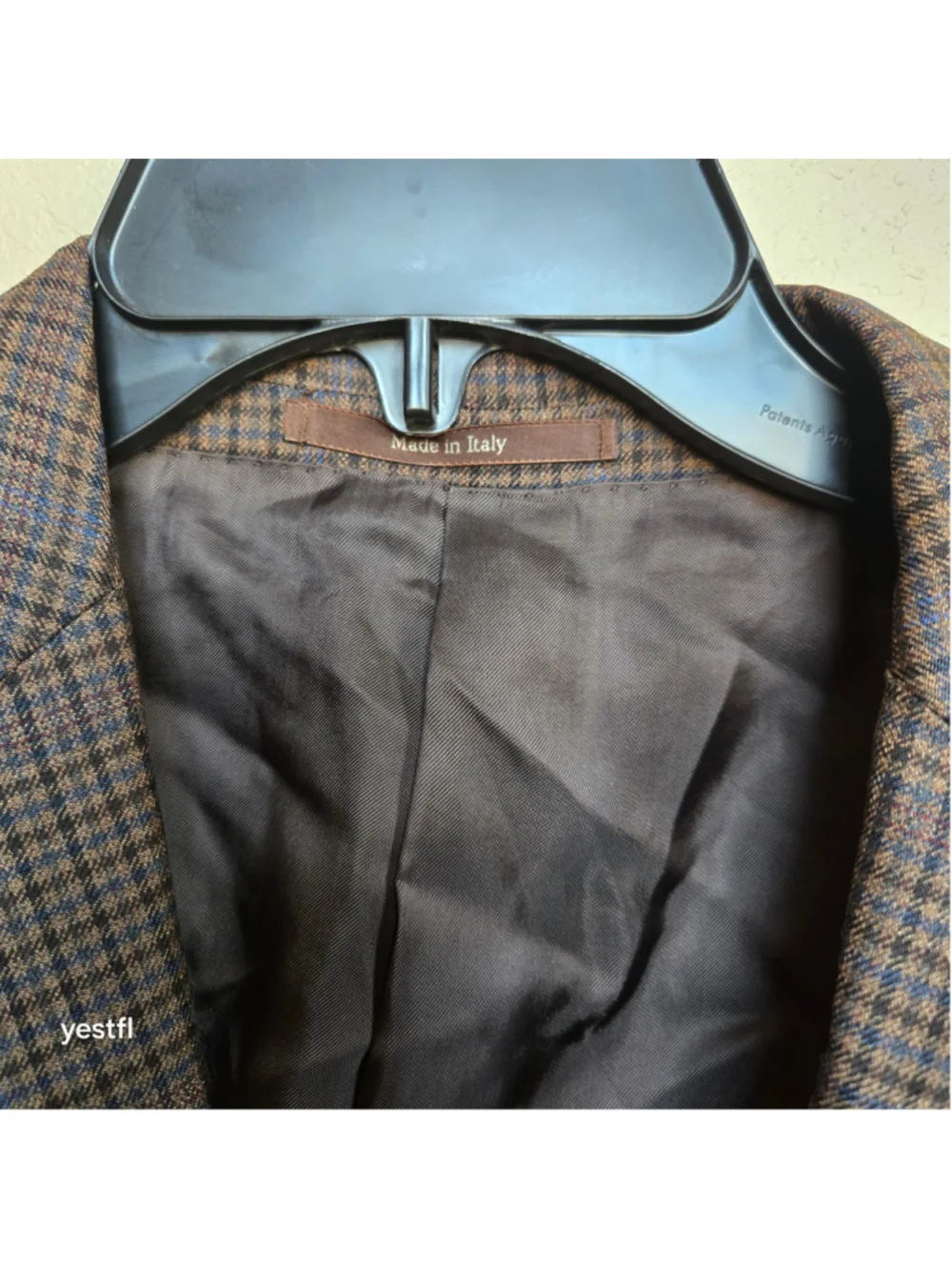 Men's Ermenegildo Zegna Milano Plaid wool Sport Coat, Brown and Blue us 42 Short